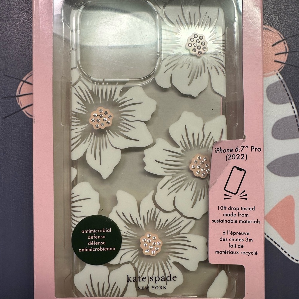 Brand new Kate Spade protective hard shell case for iPhone 14 pro max.